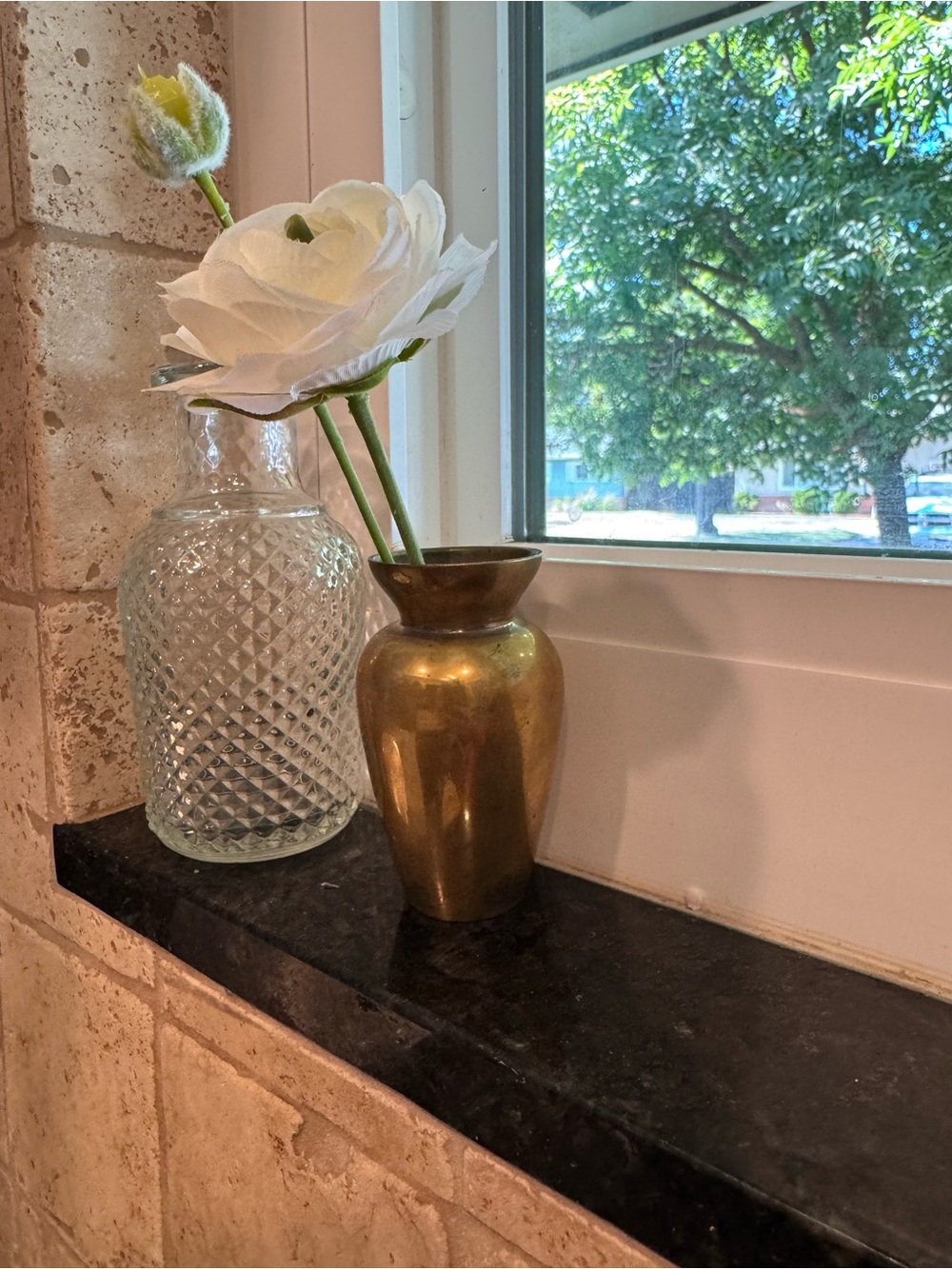 Two's Company Mini Brass Vase Accent